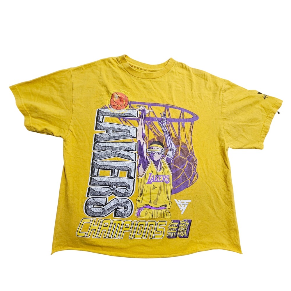 Hypland NBA Los Angeles Lakers T-Shirt Medium Anime Cyborg Graphic Tee Cropped